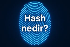 hash nedir yazan ve dijital parmak izi içeren kapak görseli